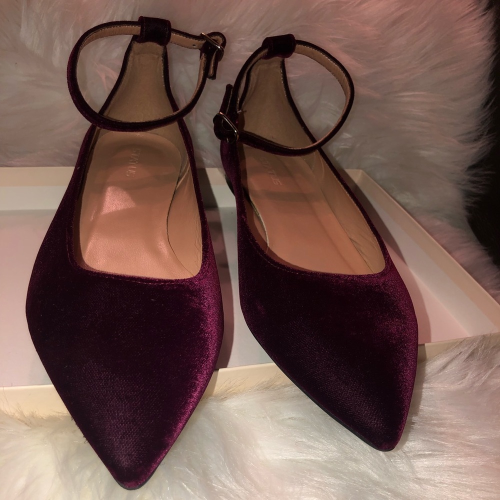 Red Suede Ballet Flats